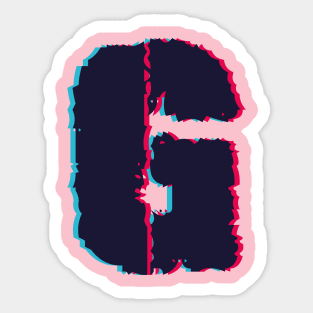 Glitch letter G, distorted letter G Sticker